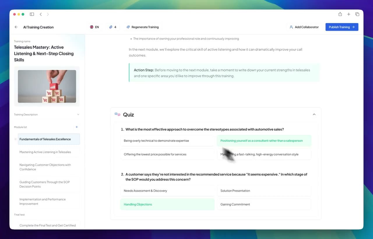 Interactive modules & assessments